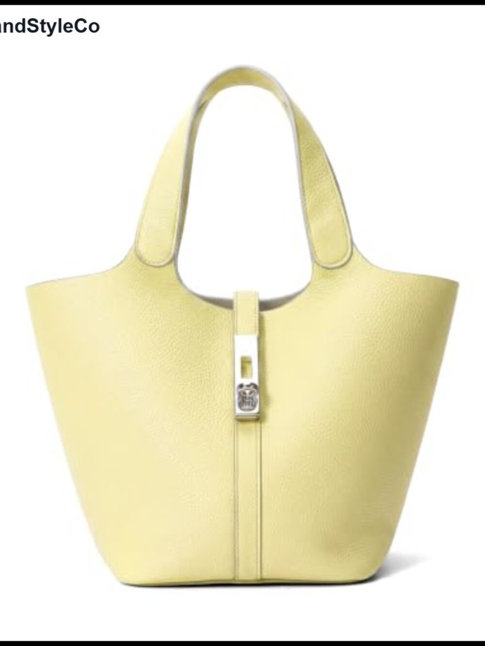 Vegan Leather Bucket Purse Top Handle Handbag with Detachable Zipper Pouch